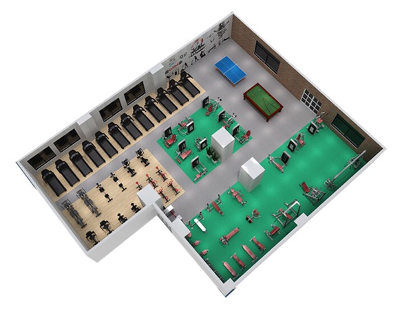 1000平方健身房配置方案-广西jiuyou.com九游健身器材有限公司